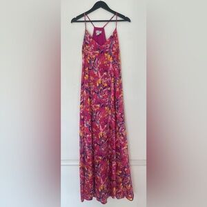 Nicole Miller New York Floral Satin Maxi Dress Size M